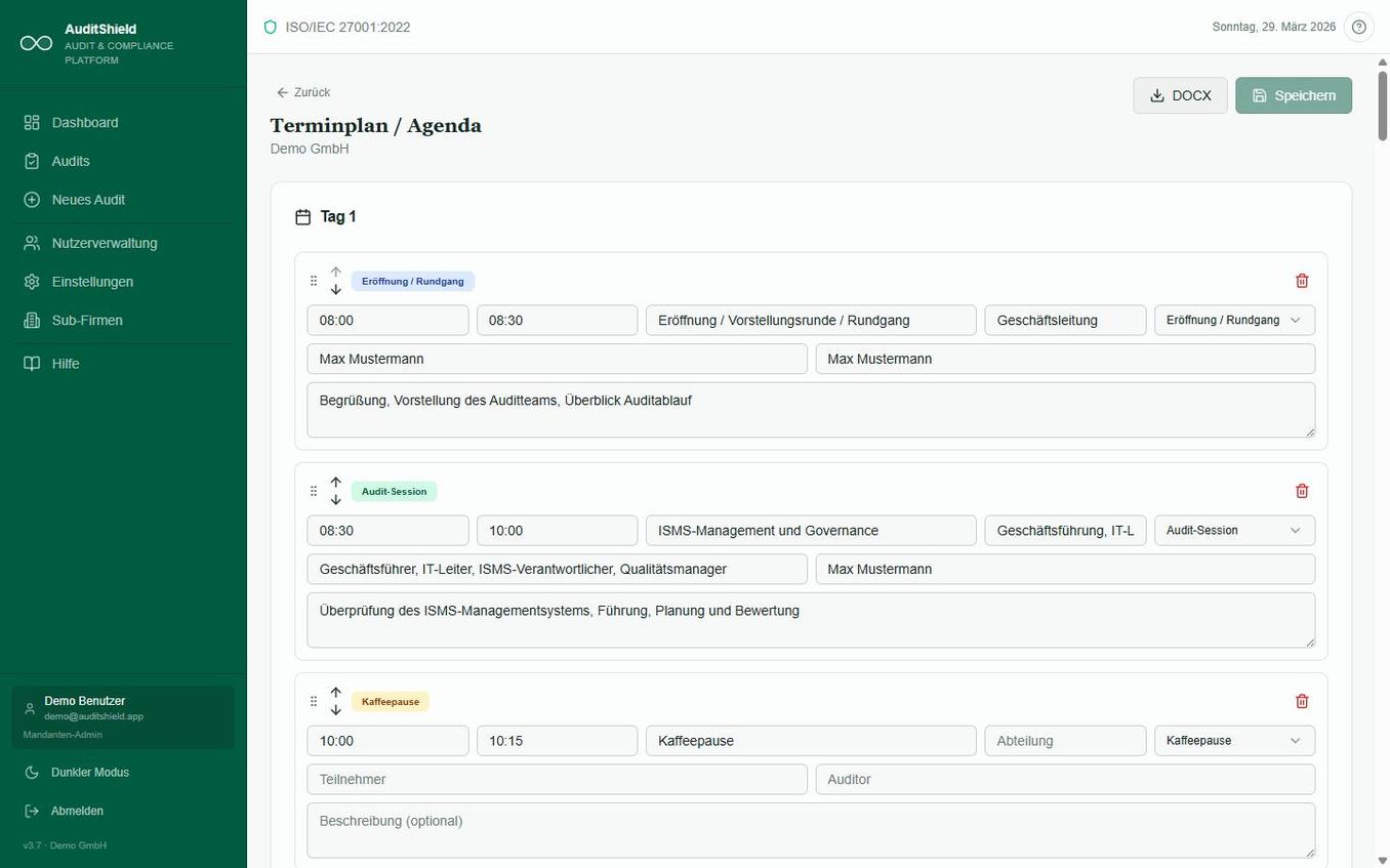 AuditShield Terminplan